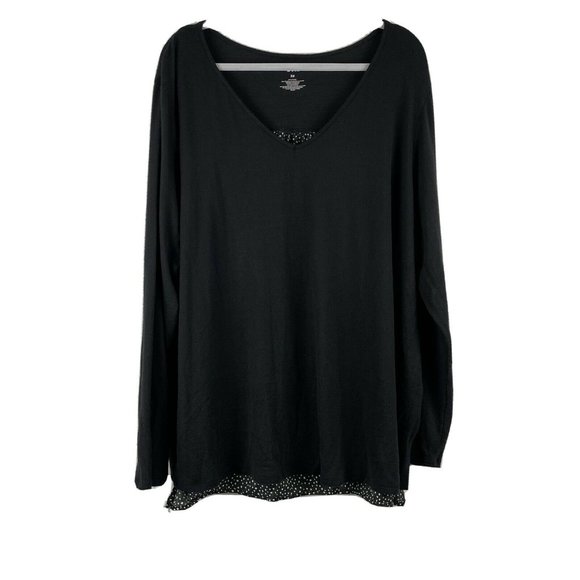EVRI Tops - 3/$15 Evri Plus Size Black And White Polka Dot Top